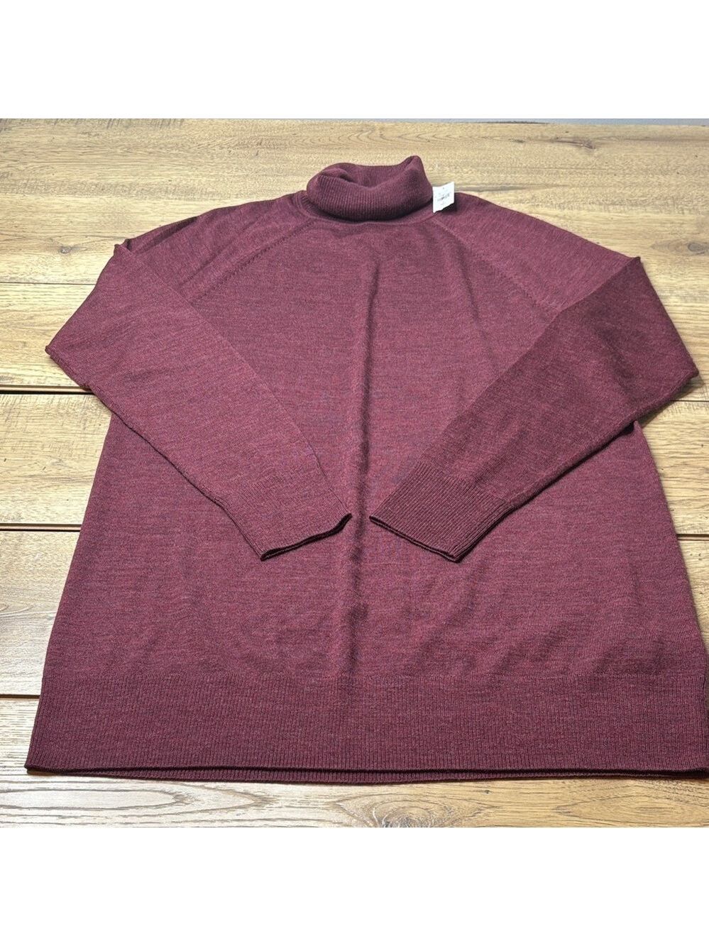 Women’s GAP 100% Merino Wool  Burgundy Turtleneck Tunic Size Large Tall NWT